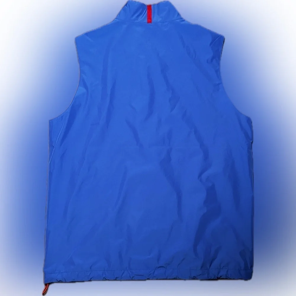 Vineyard Vines Men’s Preppy Blue Orange Lightweight Golf Shell Vest Jacket M
